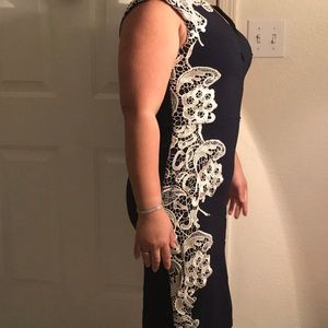 Dark navy Bodycon Dress W/ Crochet detailing